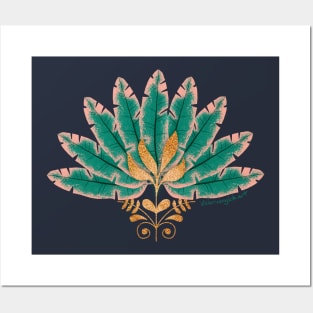 Art Deco Leaf Fan Posters and Art